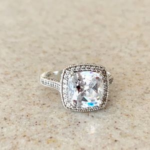 High quality sterling silver Cz Swarovski ring